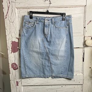 Y2K Tommy Hilfiger Light Blue Denim Pencil Skirt 100% Cotton Sz 6